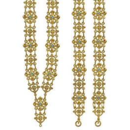 Brass chain for priest in silver-plated silver with blackening