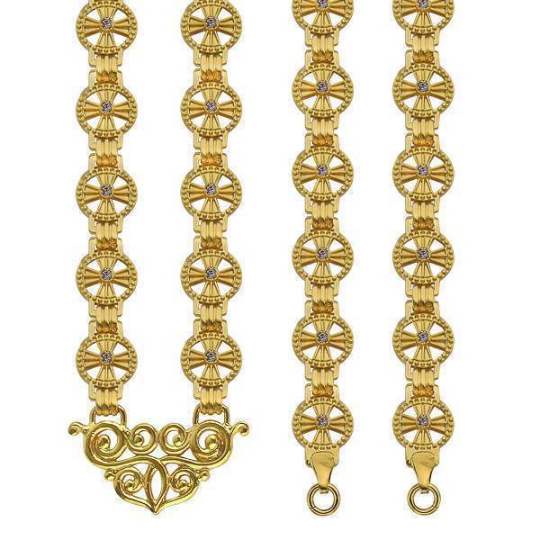 Priest's chain made of brass in gilding