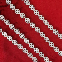 Church chain of brass in silver plated 